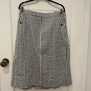J.Crew Gingham Pencil Skirt with Ruffle Back Hem